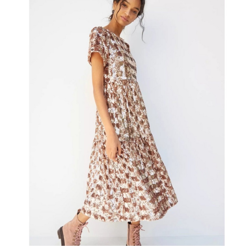 Maeve Bernadette sequin midi dress NWT